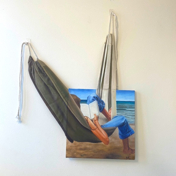 Natalie Torres “Swinging and Reading” Painting